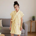 peignoir de bain beige femme