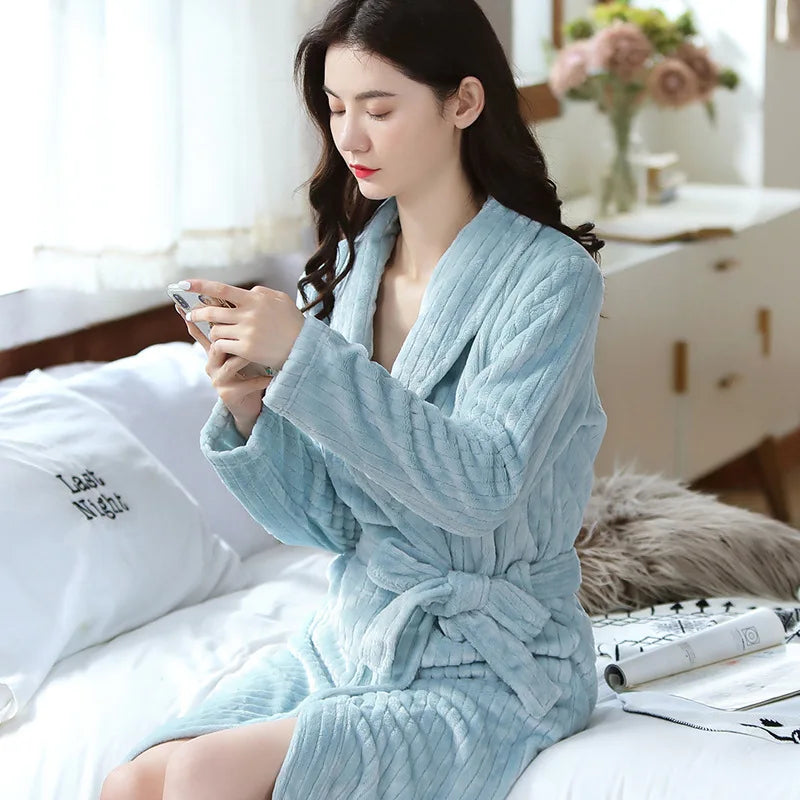 peignoir de bain femme bleu