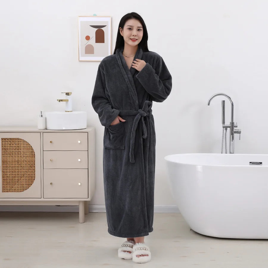 peignoir de bain col châle femme