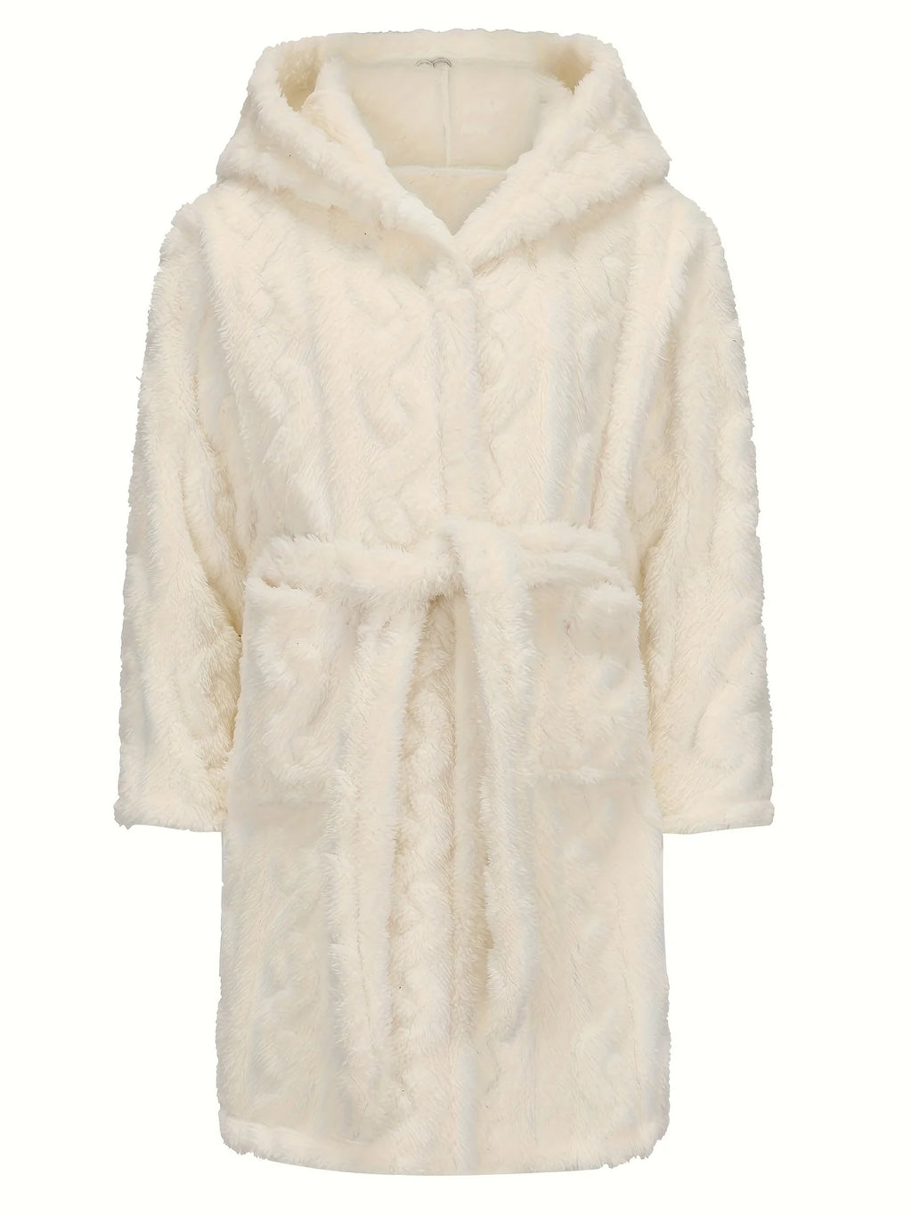 peignoir de bain adolescent 14 ans blanc de face