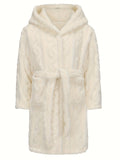 peignoir de bain adolescent 14 ans blanc de face