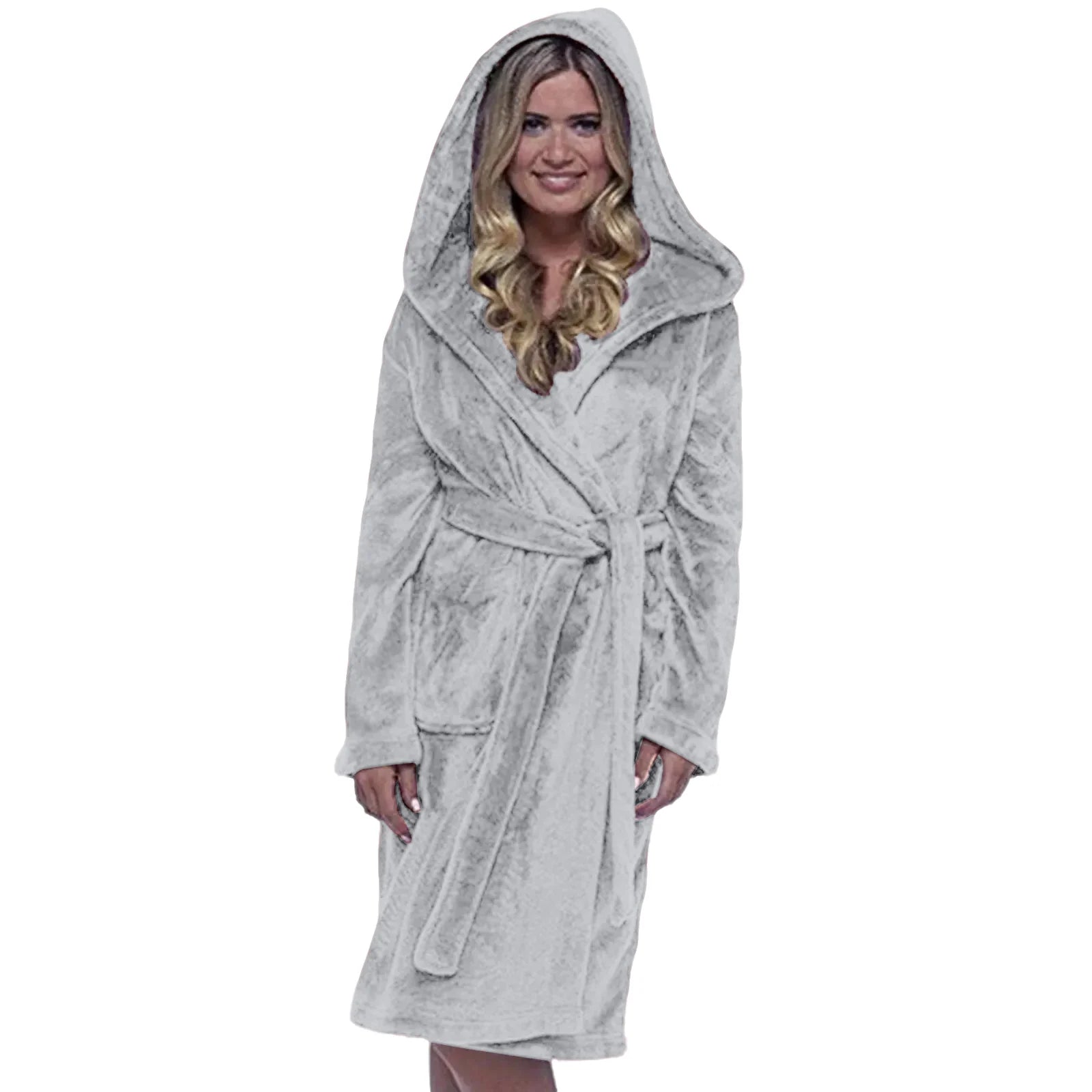 peignoir de bain femme moelleux avec capuche