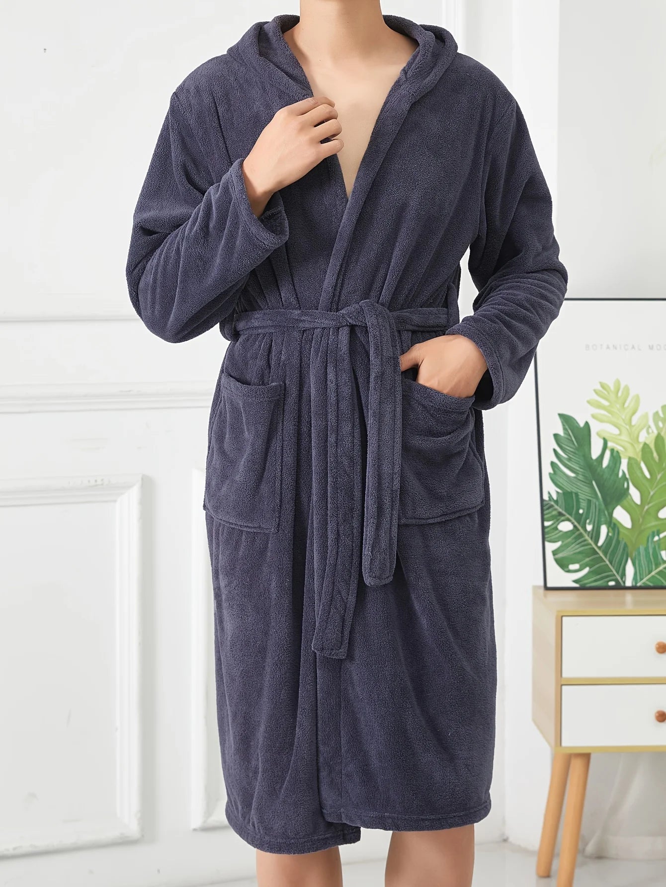 peignoir de bain bleu