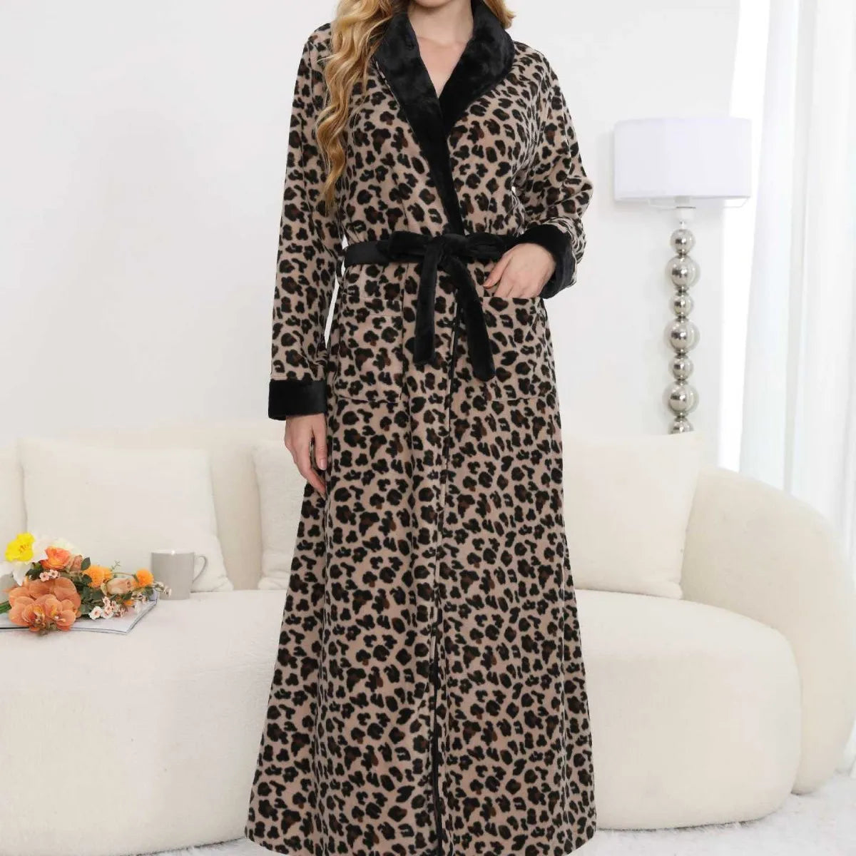 peignoir de bain leopard