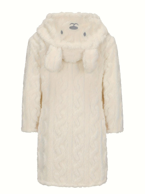 peignoir de bain adolescent 14 ans blanc de dos