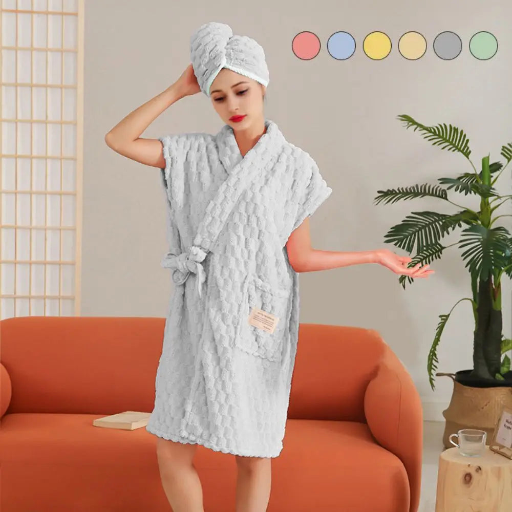 peignoir de bain eponge court femme
