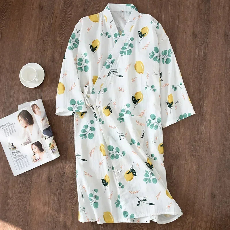 peignoir de bain gaze de coton