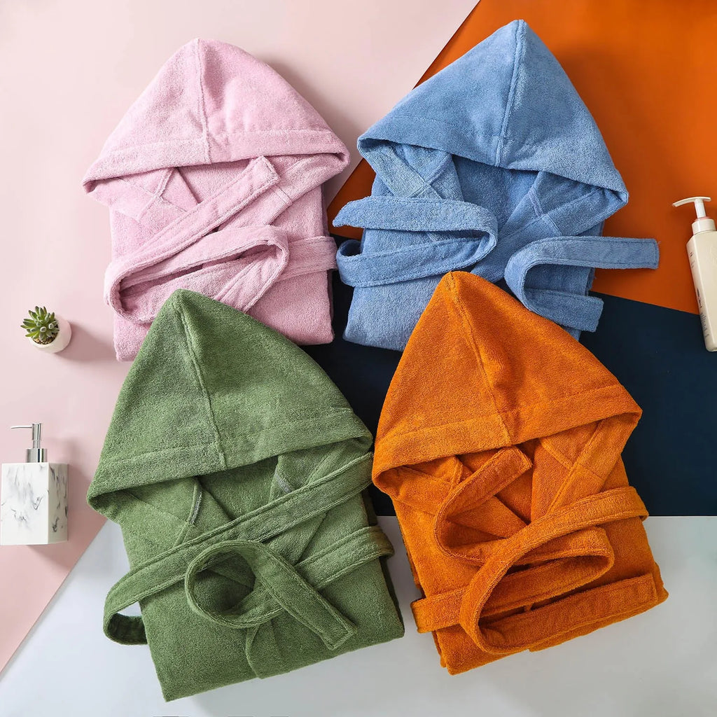 peignoir de bain eponge avec capuche