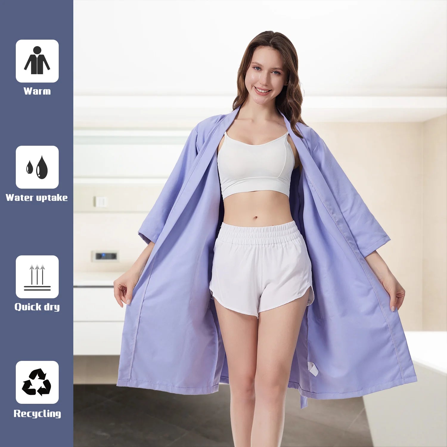 peignoir de bain en microfibre