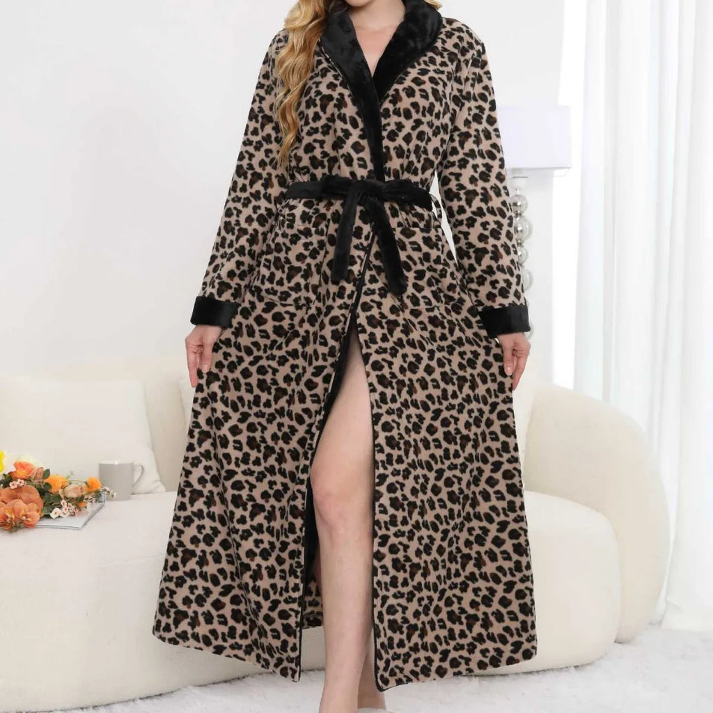peignoir de bain leopard femme