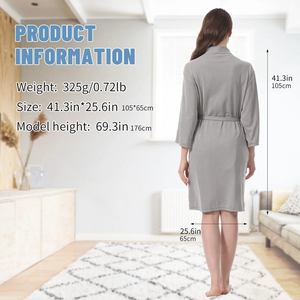 peignoir de bain femme gris