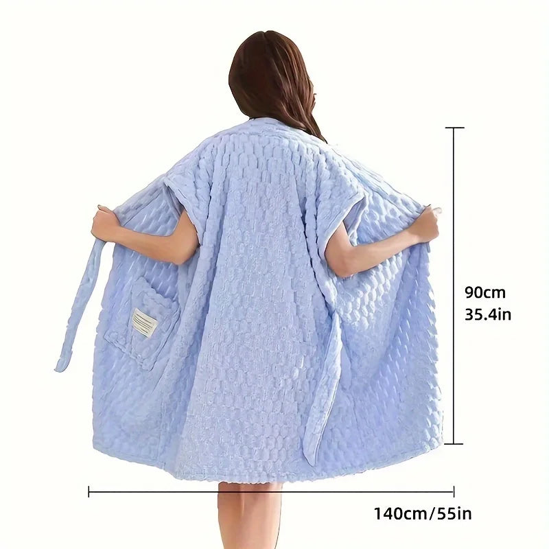 peignoir de bain beige femme