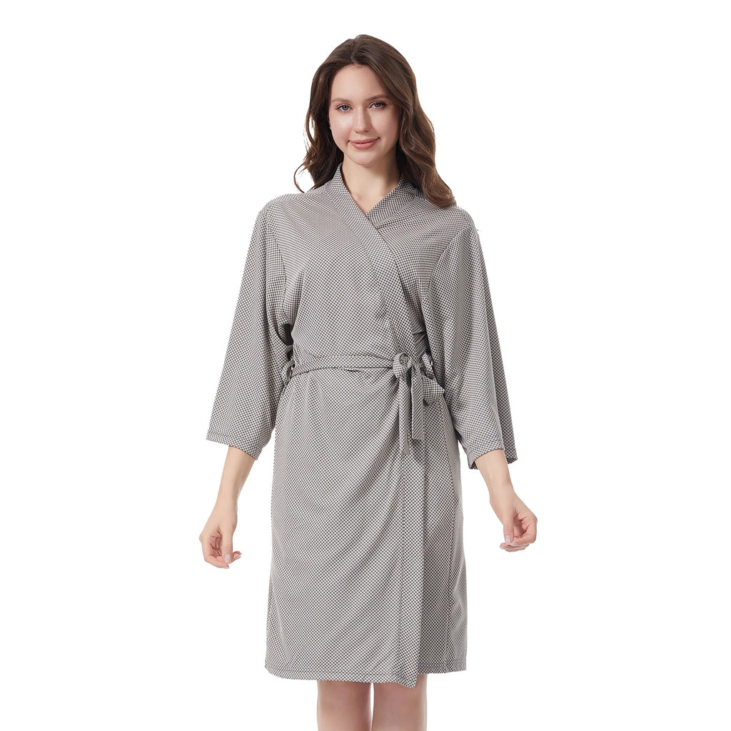 peignoir de bain femme gris