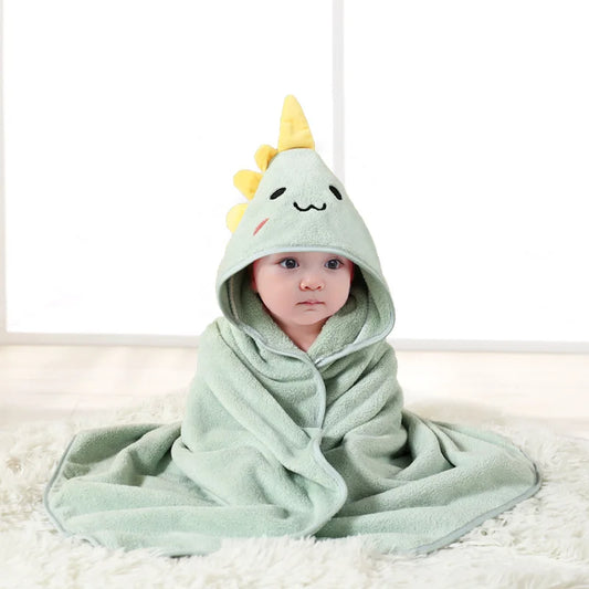 cape peignoir de bain bébé garçon dinosaure vert