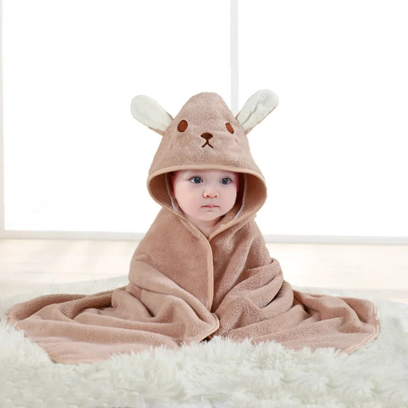 cape peignoir de bain bébé garçon lapin marron