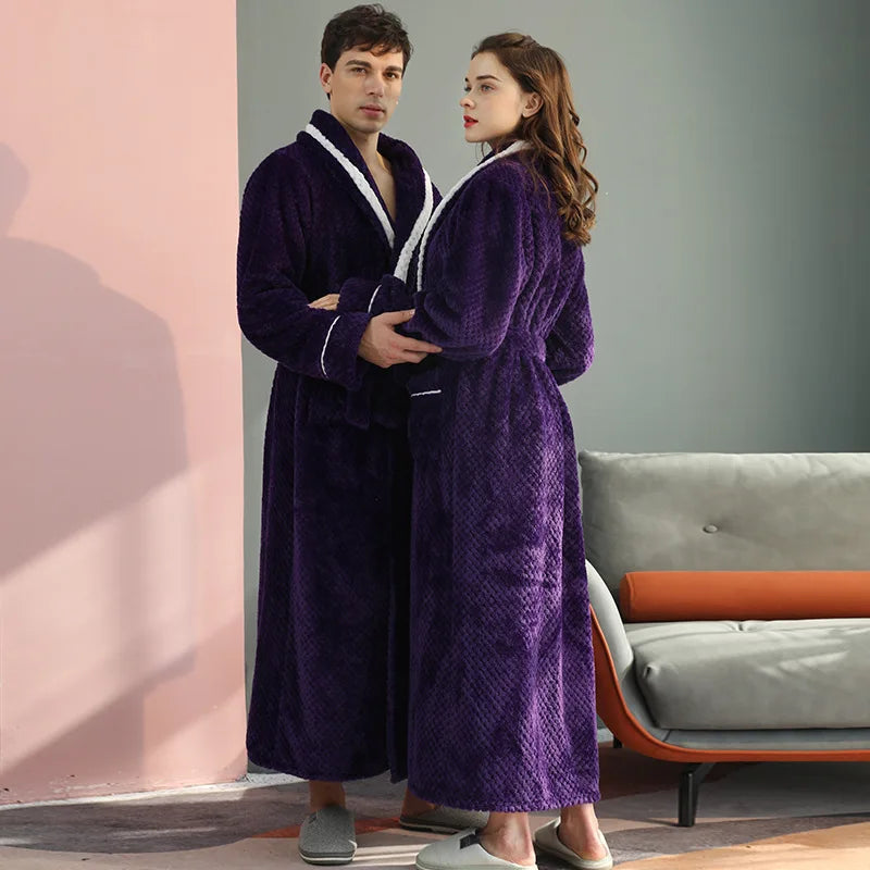 coffret peignoir de bain elle et lui violet