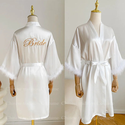 coffret peignoir de bain pour mariée blanc