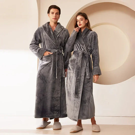 duo peignoir de bain gris