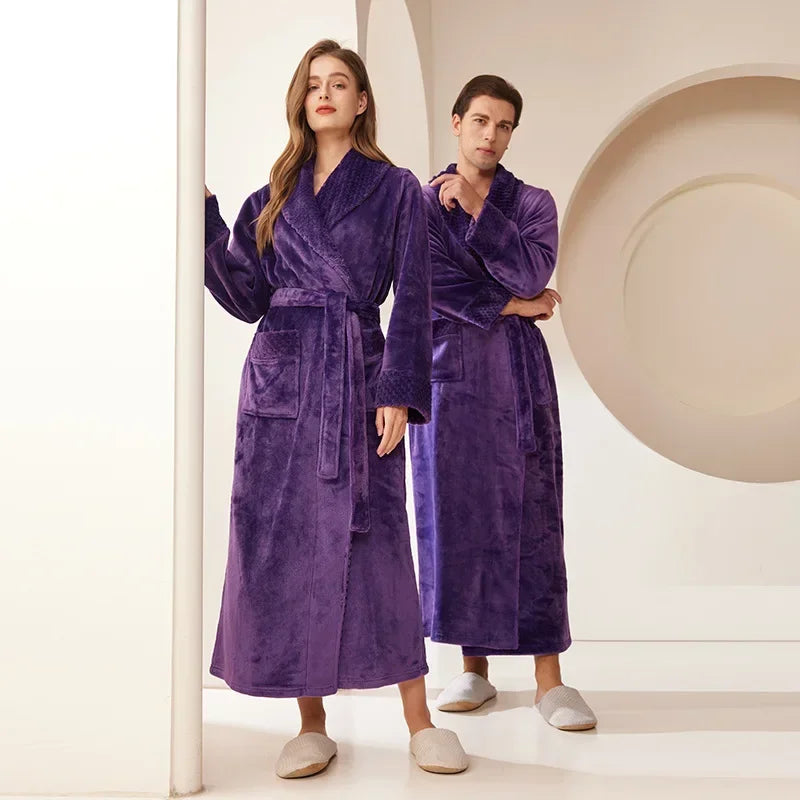 duo peignoir de bain violet