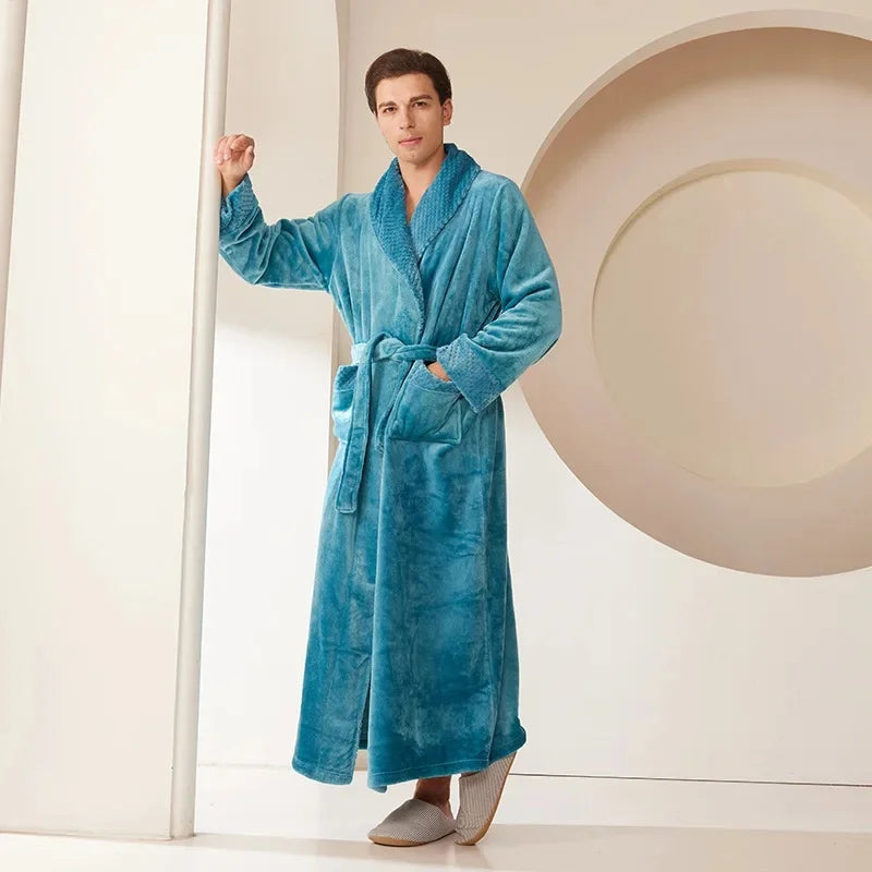 duo peignoir de bain turquoise homme