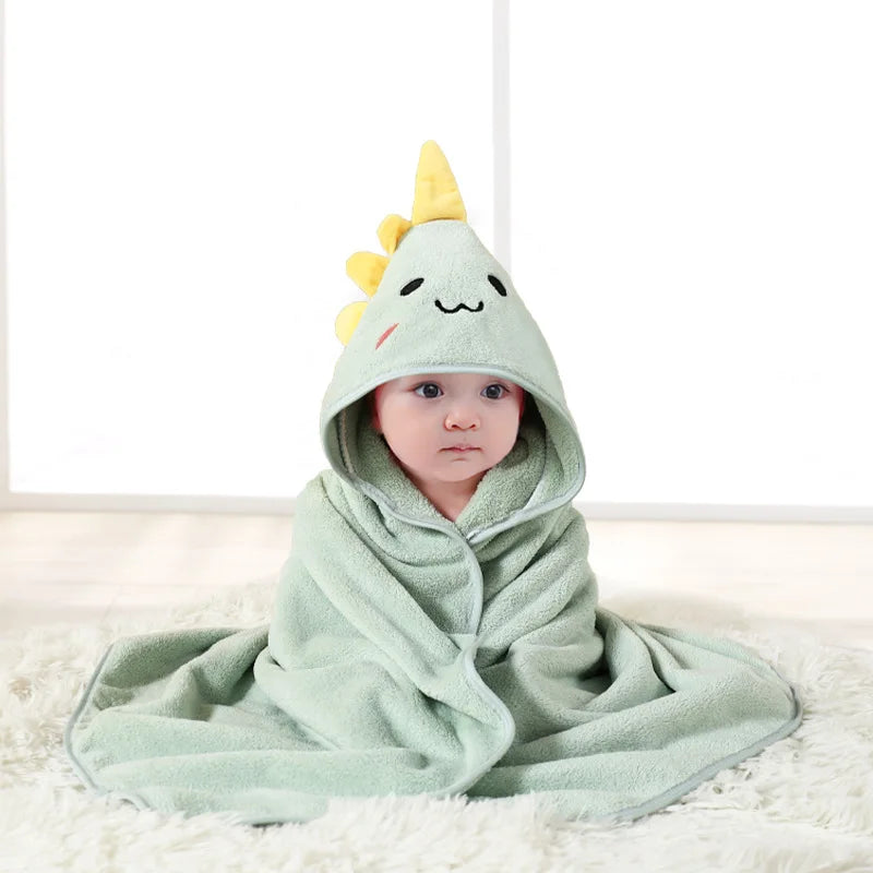 peignoir cape de bain bébé dinosaure vert