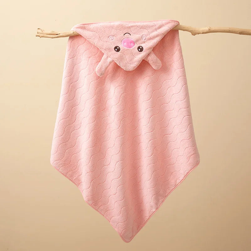peignoir cape de bain bébé cochon rose