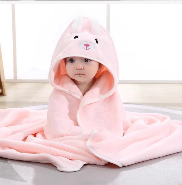 peignoir cape de bain bébé ourson rose