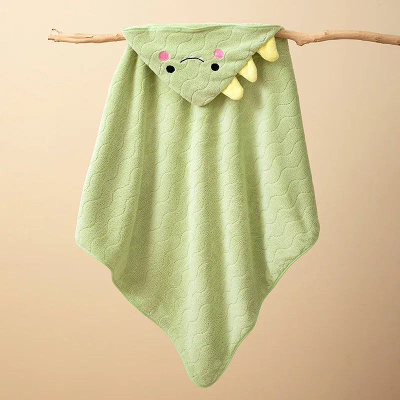 peignoir cape de bain bébé dinosaure vert pomme