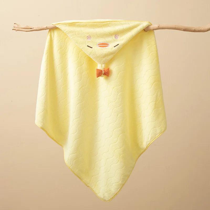 peignoir cape de bain bébé poulet jaune