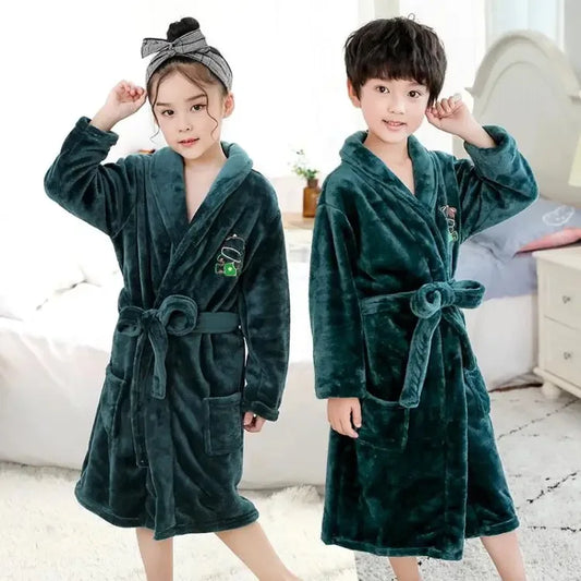 peignoir de bain 12 ans vert foncé