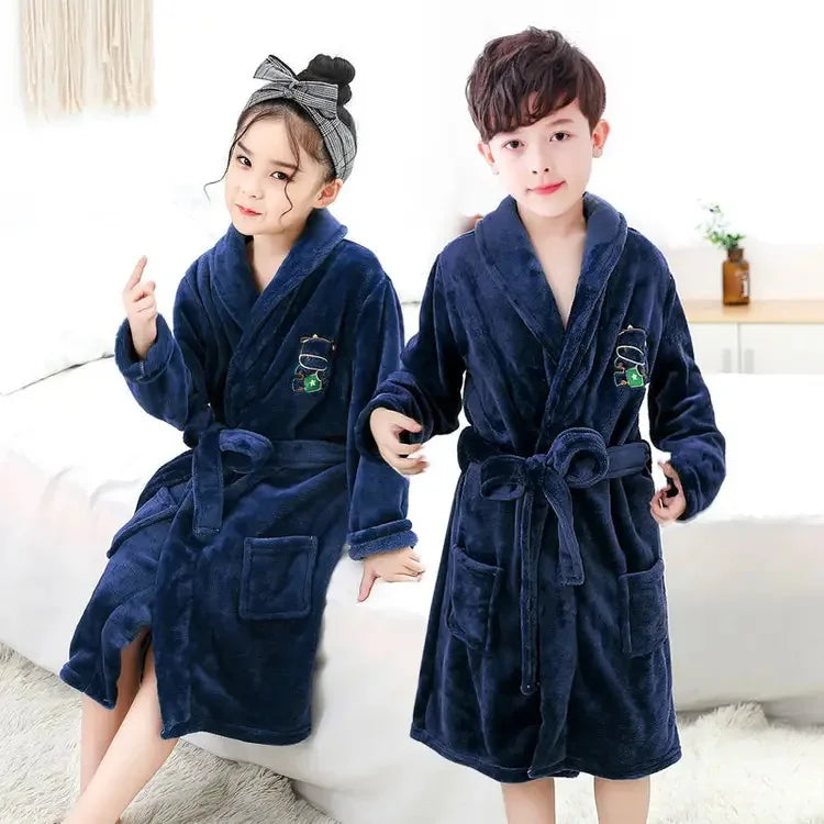 peignoir de bain 12 ans bleu marine