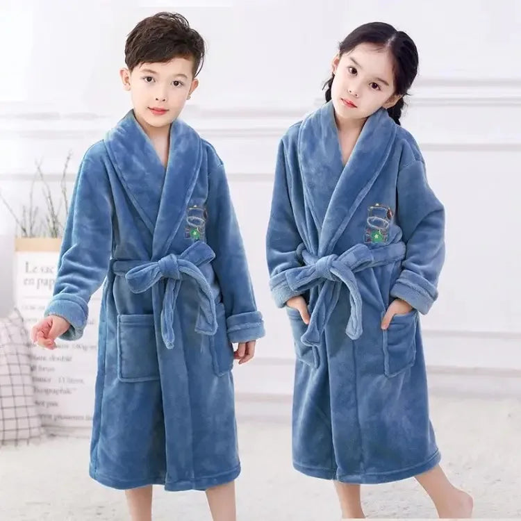 peignoir de bain 12 ans bleu