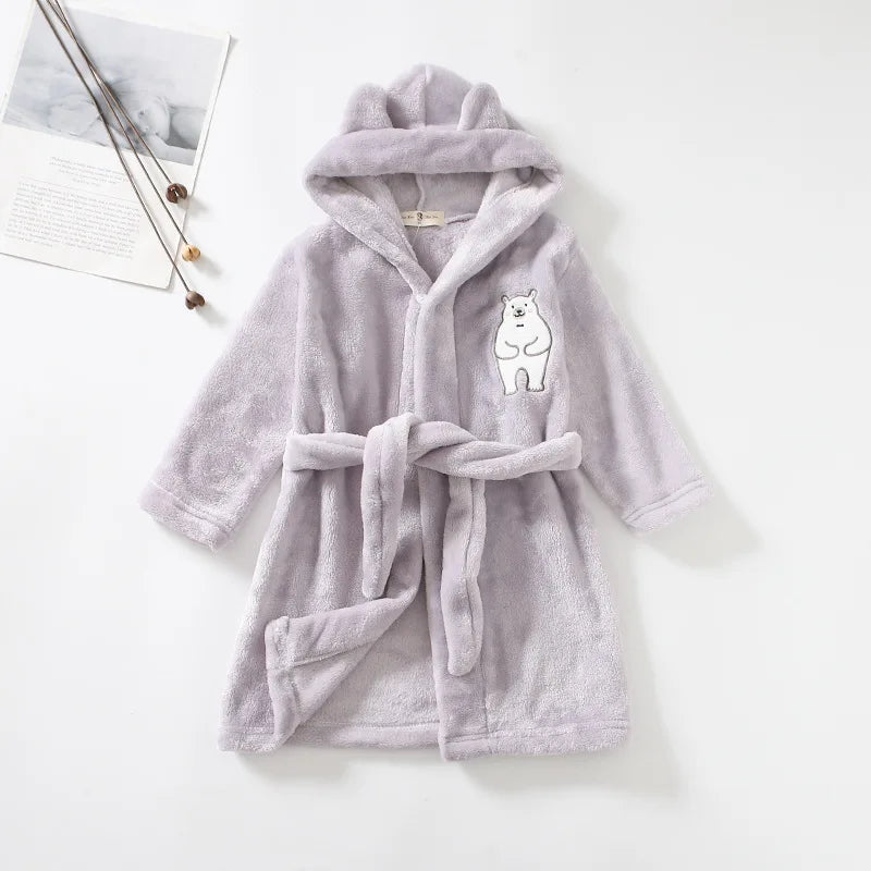peignoir de bain 2 ans gris