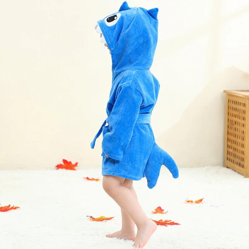 peignoir de bain 4 ans bleu