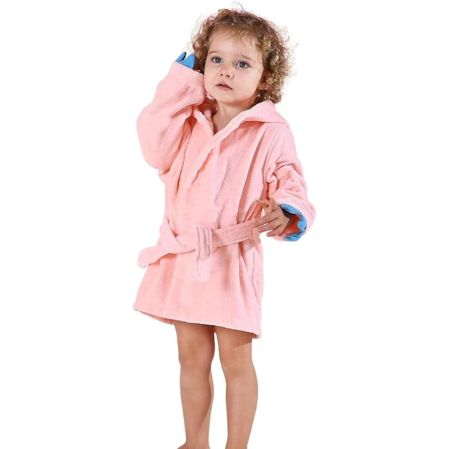peignoir de bain 4 ans rose