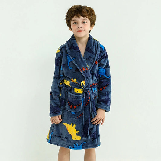 peignoir de bain 8 ans dinosaure