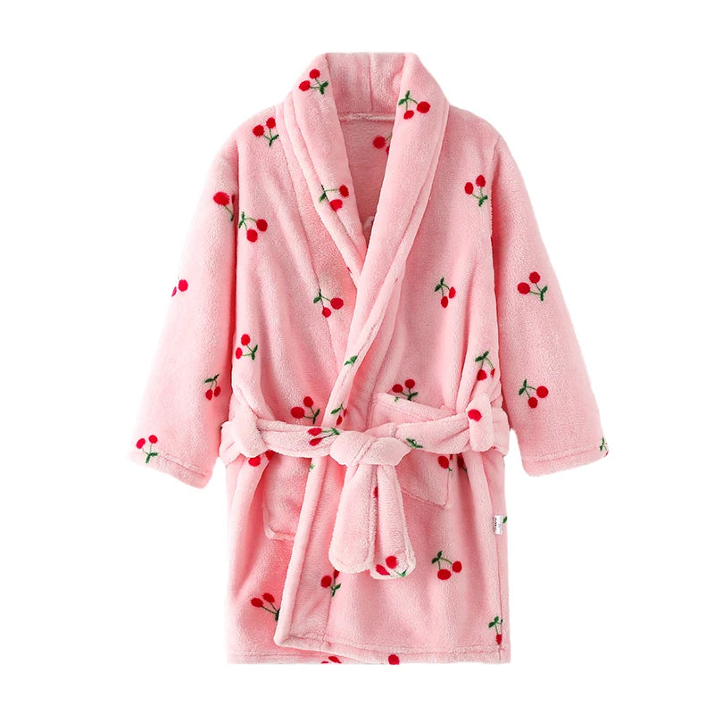 peignoir de bain 8 ans cerise