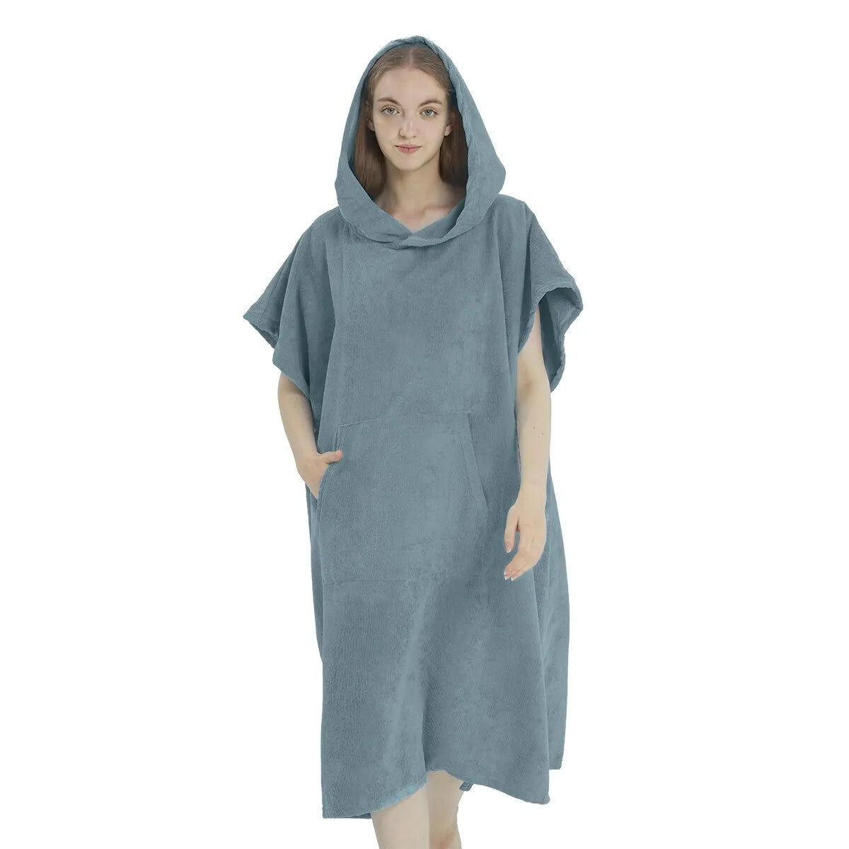 peignoir de bain ado garçon bleu clair