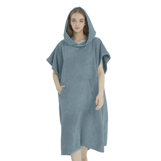 peignoir de bain ado garçon bleu clair