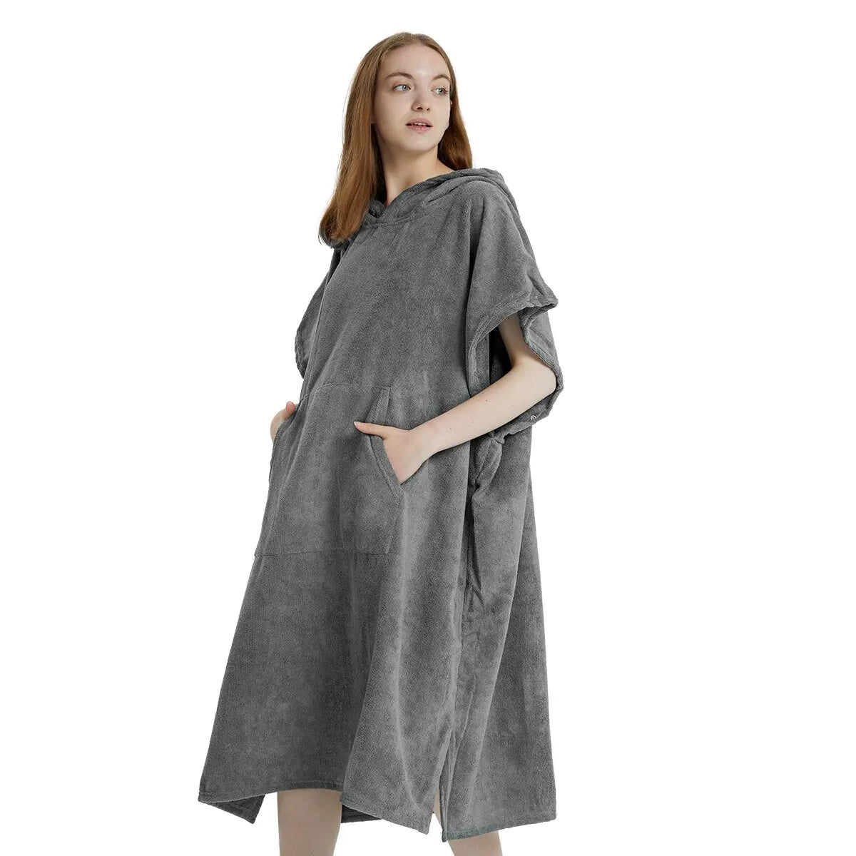 peignoir de bain ado garçon gris clair