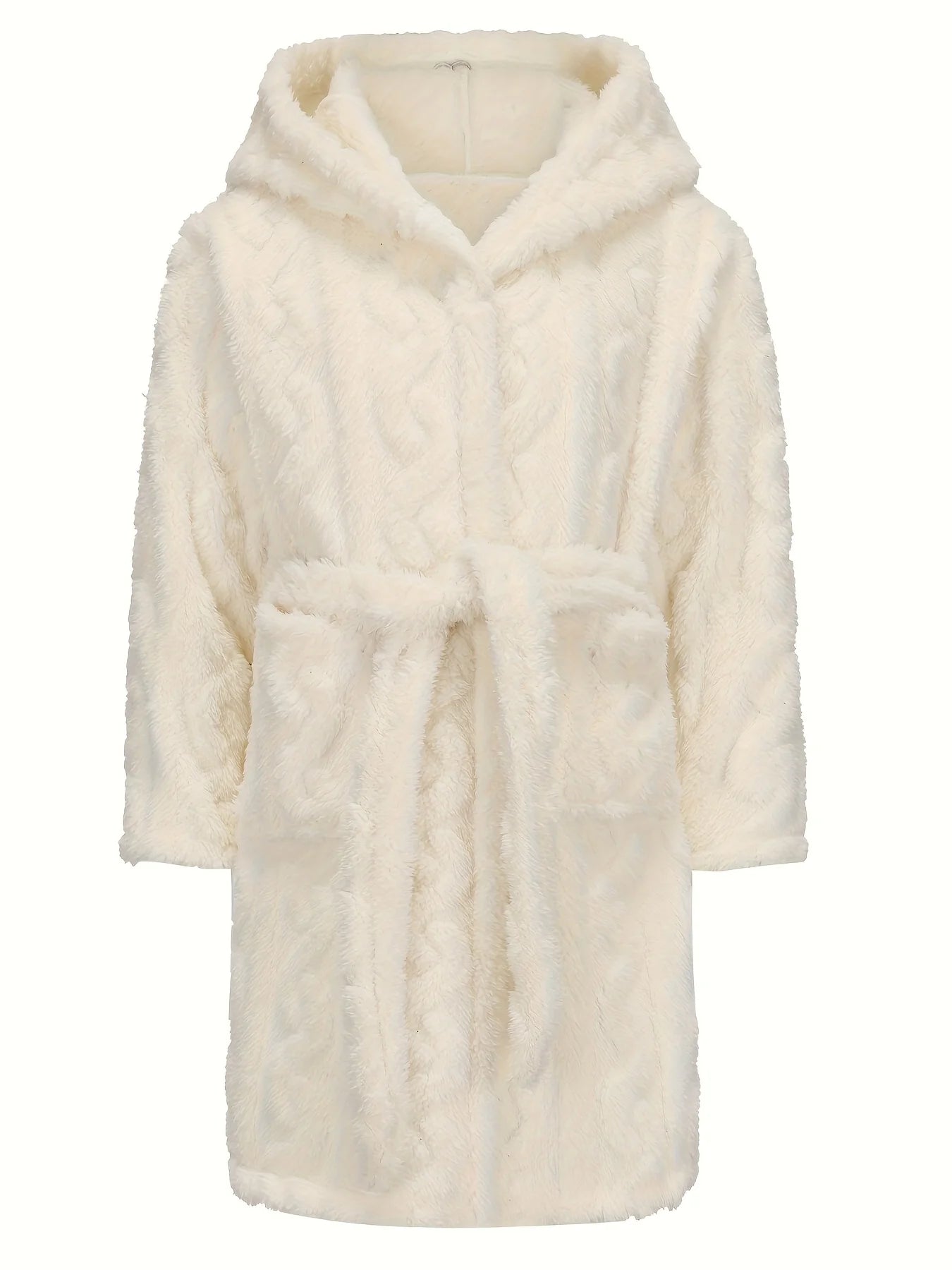 peignoir de bain adolescent 14 ans blanc de face