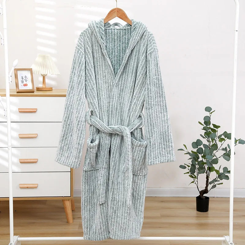 Peignoir de bain avec capuche  vert