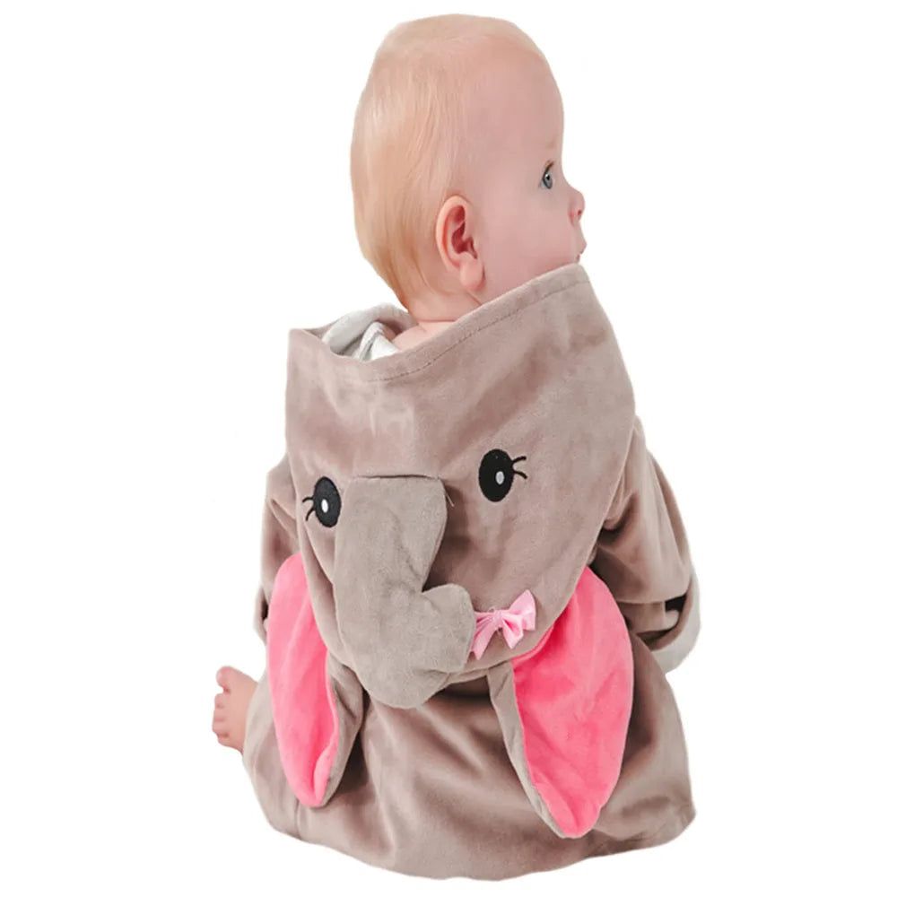 peignoir de bain bébé éléphant marron