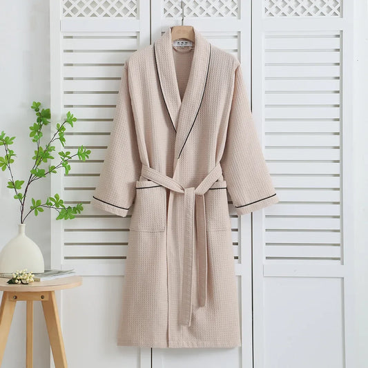 peignoir de bain beige