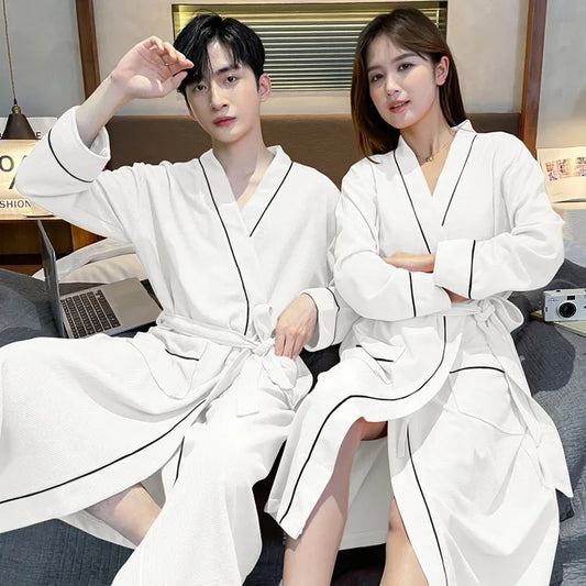 peignoir de bain couple blanc