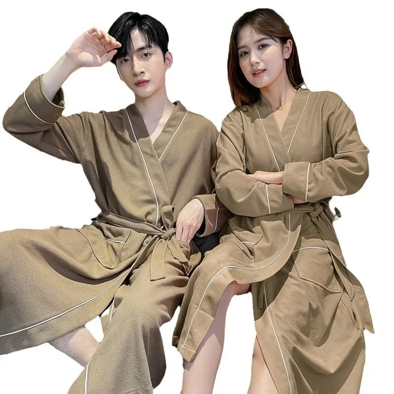 peignoir de bain couple marron