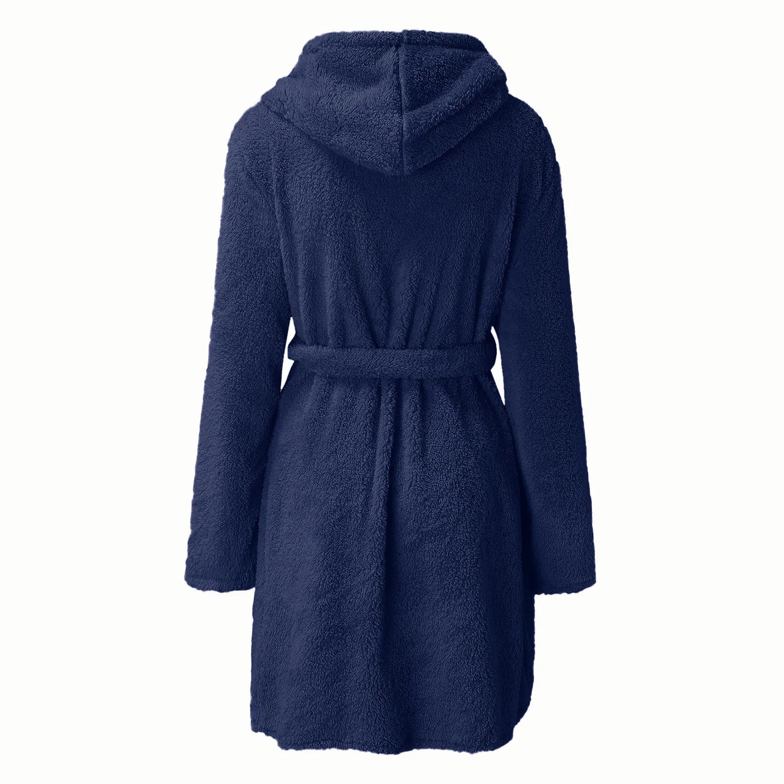 peignoir de bain court bleu marine
