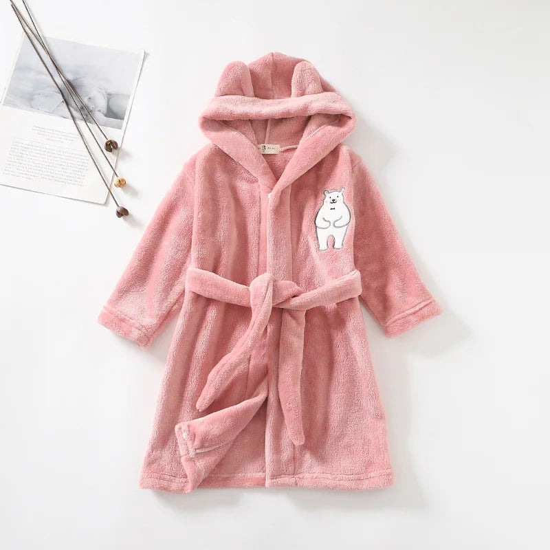 peignoir de bain enfant rose
