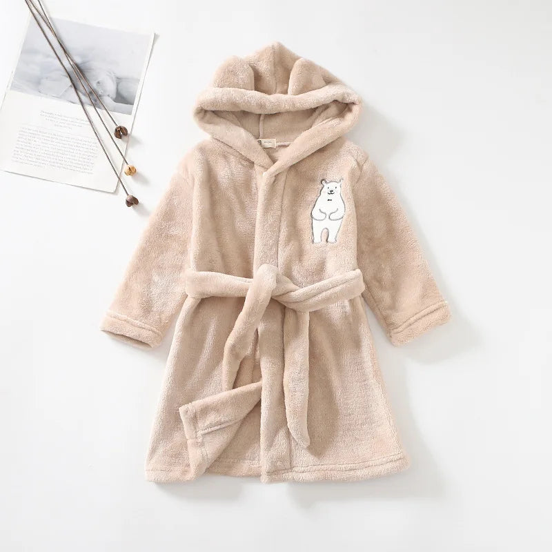 peignoir de bain enfant beige