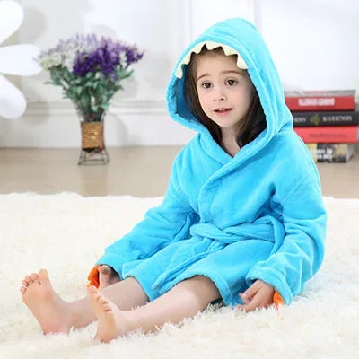 Peignoir de bain enfant éponge bleu